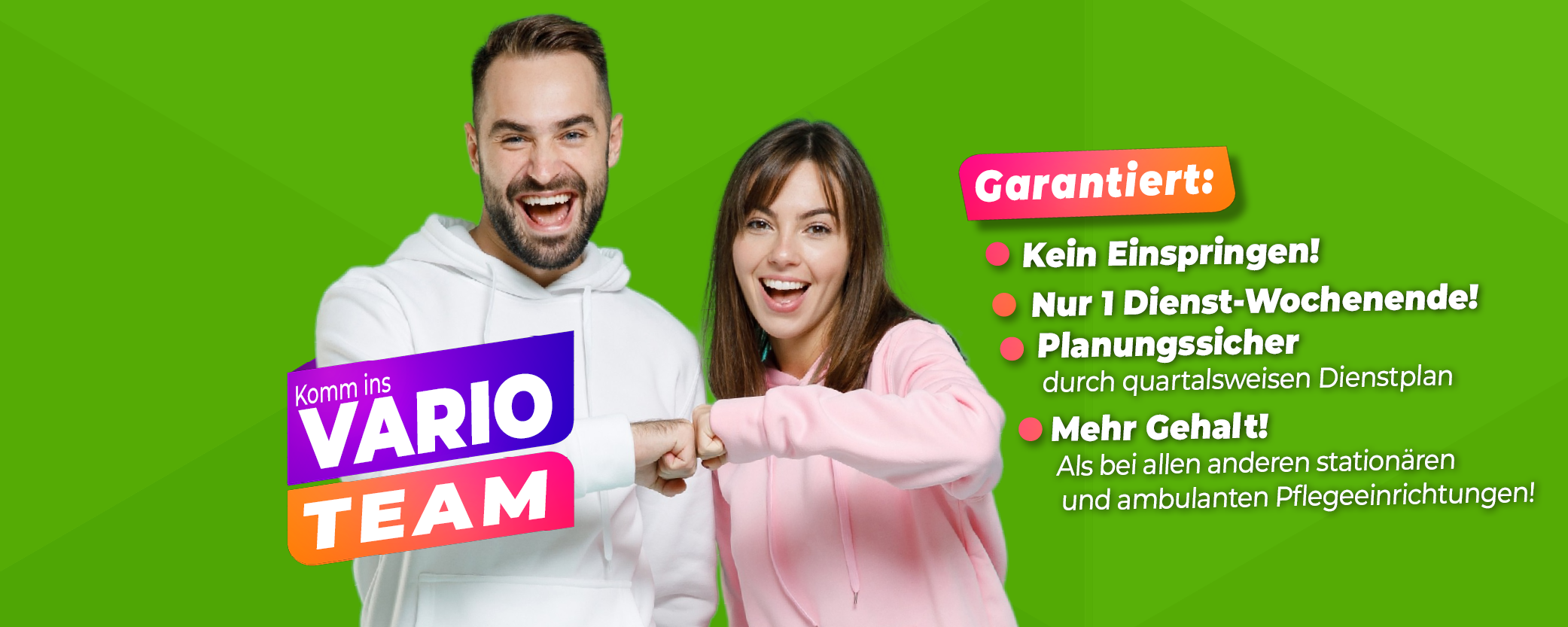 Mitarbeiter:innen im Vario-Team Christophorus Pflege und Wohnen